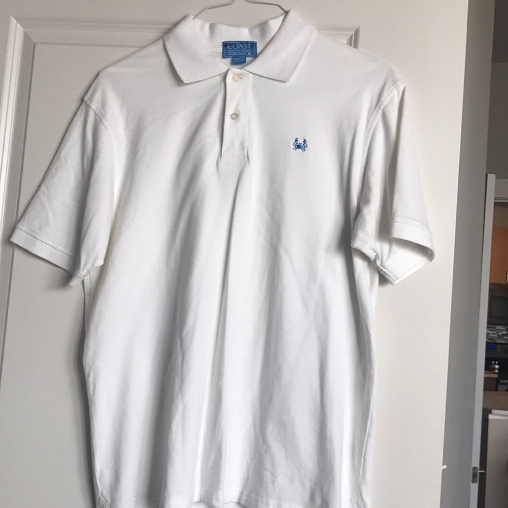 Coast men's white polo